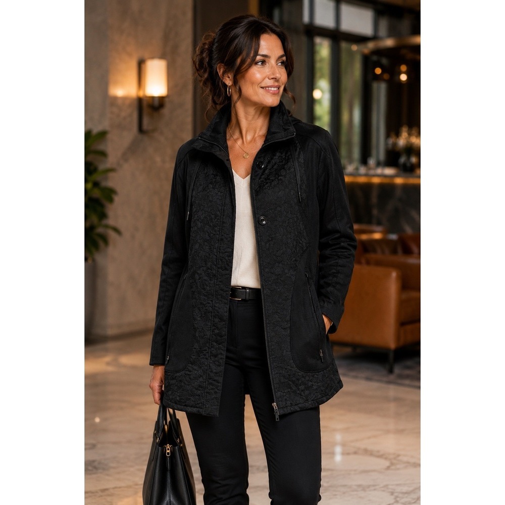 MPG Sport Small Black Longline Utility Jacket Athleisure Travel